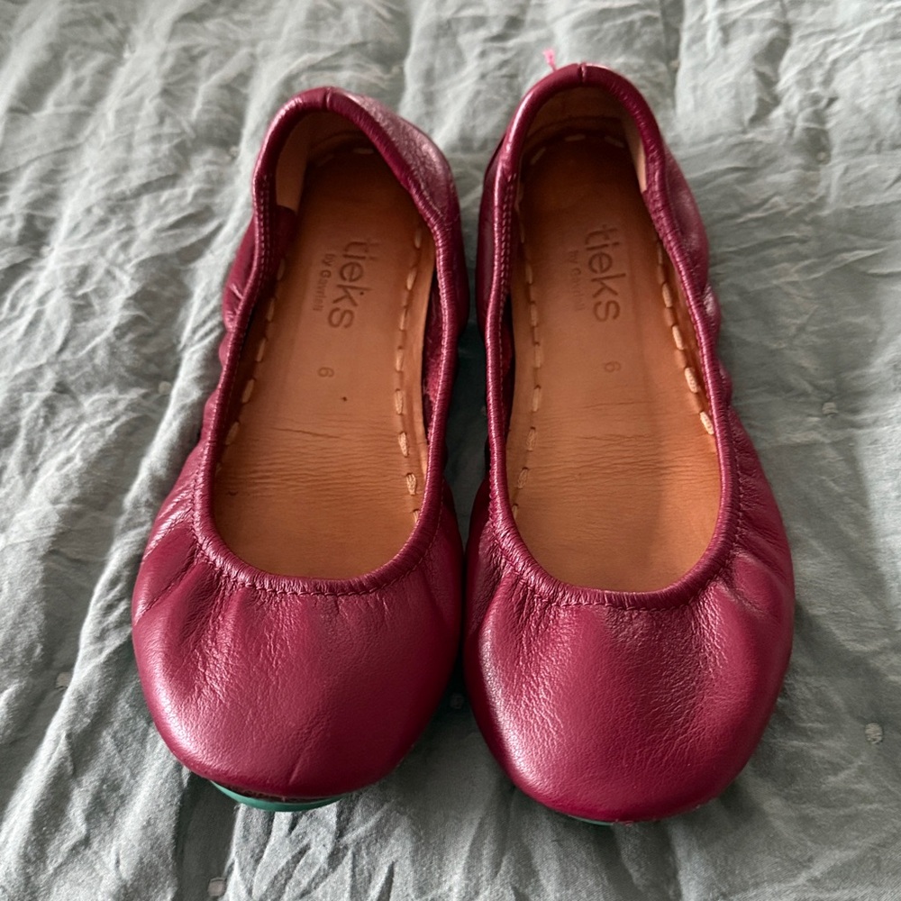 Tieks Burgundy Ballet Flats - Picture 2 of 6